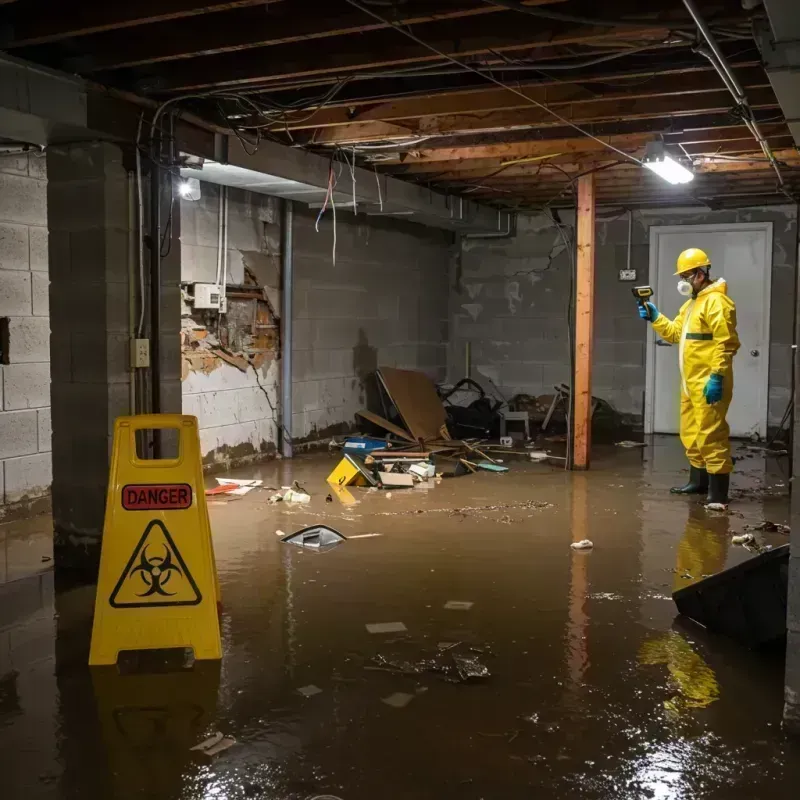 Flooded Basement Electrical Hazard in Roanoke, TX Property