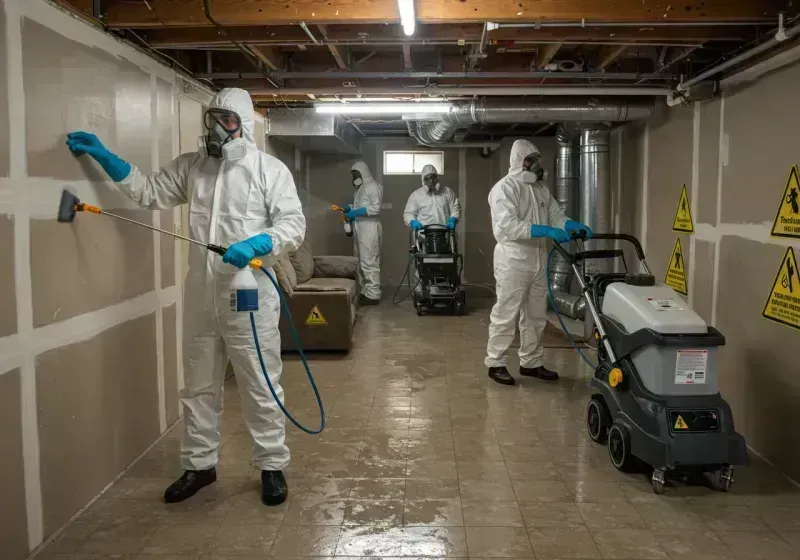 Basement Moisture Removal and Structural Drying process in Roanoke, TX